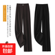 【哥弟制造商】闊腿褲女2025新款百搭松緊腰直筒寬松彈力 黑色 L