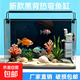 黑背魚(yú)缸客廳一體缸 懶人玻璃小型生態(tài)水草造景免換水水族箱 長(cháng)35寬21高23CM（厚度3.6MM） 新款黑背熱彎玻璃魚(yú)缸