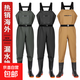 下水褲防水加厚連體半身雨褲鞋耐磨男女捕魚(yú)褲子衣服全身水鞋皮叉 黑色丨加高雙層護膝 特厚【海外爆款】 42