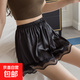 安全褲夏季冰絲三分無(wú)痕蕾絲防走光短褲女寬松薄款打底裙褲 黑色 XL （125-155斤）