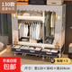 布衣柜加粗鋼管家用簡(jiǎn)易衣柜出租房臥室收納衣服柜子宿舍衣柜衣櫥 1.3米寬盛夏秋風(fēng)（加粗23mm管）