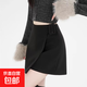 時(shí)尚INS風(fēng)不規則包臀裙黑色毛呢半身裙秋冬款防走光短裙高腰裙子 6975【遮胯顯瘦包臀裙】防走光內襯#黑色毛呢款 S (推薦80-95斤)