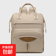 媽咪包大尺寸新款時(shí)尚便攜母嬰包主袋上下分層可拆卸奶瓶袋媽媽包 卡其色