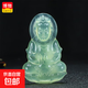 送證書(shū)天然高冰種淺綠色湖水綠岫玉南海觀(guān)音吊墜男款本命年玉掛件 典雅黑繩+鑒定證書(shū)+品牌包裝