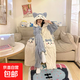 新款珊瑚絨睡衣女加絨加厚睡袍可愛(ài)學(xué)生宿舍套裝可外穿家居服 可愛(ài)藍貓款 【睡衣+褲子】 L 【建議體重80-120斤】