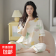 2025年新款睡衣女夏短袖純棉套裝韓版可愛(ài)夏七分褲卡通休閑家居服 79950 L 【100-120斤】