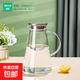 青蘋(píng)果 北歐風(fēng)家用玻璃冷水壺耐高溫大容量客廳涼水壺套裝水杯 透明冷水壺1.8L