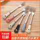 水果叉304不銹鋼家用可愛(ài)卡通兒童水果簽ins風(fēng)歐式果插叉子套裝 升級款-5支裝【隨機顏色】