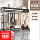 晾衣桿室內掛衣架衣服置物架多功能臥室衣帽架衣架掛衣服落地臥室 鐵桿U型1.5米黑