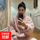 秋冬立領(lǐng)女睡衣拉鏈加絨加厚舒適柔軟珊瑚絨休閑可外穿家居服套裝 淺粉(2421HW) M （80-110）