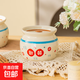 家用帶蓋加厚耐高溫陶瓷罐子瓦罐湯燉盅湯盅釉下彩蒸蛋燕窩高顏值 【隨機圖案】500ml瓦罐燉盅 1個(gè)