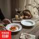 8.75英寸高顏值螺紋草帽盤(pán)純白陶瓷餐盤(pán)簡(jiǎn)約家用意面盤(pán)子菜盤(pán)湯盤(pán) 8.75英寸螺紋草帽盤(pán) 2個(gè)裝