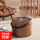京東物流 手提泡腳桶木桶木質(zhì)洗腳桶實(shí)木足浴桶家用腳盆泡腳盆 原色25cm手提足浴桶-有蓋