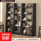 客廳滿(mǎn)墻書(shū)柜中古黑色落地梯形不占地書(shū)架置物架組合收納架工具架 【3個(gè)五層組合款實(shí)木生態(tài)板】經(jīng)典黑色149*30*160CM