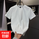 純棉男士短袖T恤精致小馬刺繡簡(jiǎn)約百搭打底衫重磅質(zhì)感體恤衫男款 白色 L