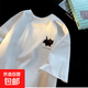 純棉短袖t恤男夏季港風(fēng)ins潮牌半截袖大碼寬松圓領(lǐng)情侶裝體恤 白色 XL （建議150斤內）