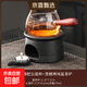 日式溫茶爐套裝溫茶器圍爐煮茶家用暖茶爐蠟燭加熱保溫耐熱玻璃壺 HH黑陶禪風(fēng)溫茶爐+送燭托+10顆蠟燭+玻璃側把公道杯 溫茶暖茶器