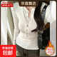 美式亨利領(lǐng)白色修身長(cháng)袖T恤女早春秋冬純色棉質(zhì)上衣內搭打底衫女 白色【德絨】 S 【94斤內】