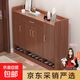 家用門(mén)口簡(jiǎn)約現代多功能收納鞋柜陽(yáng)臺大容量鞋架子落地收納柜 120cm古檀木色四門(mén)一抽
