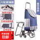【帶凳可坐】老人買(mǎi)菜小拉車(chē)小推車(chē)爬樓折疊買(mǎi)菜車(chē)購物車(chē)帶椅便攜 不銹鋼爬樓6輪【豪華青】+自帶座椅