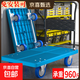 【京喜甄選】小推車(chē)搬運車(chē)推車(chē)拖車(chē)平板車(chē)家用折疊快遞靜音 雙管加固90X60加厚車(chē)板5寸超靜音輪藍