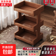 中古松木小推車(chē)客廳零食置物架移動(dòng)廚房果蔬架多功能家用收納柜子 【全松木-清漆昇級款三層】胡桃色45*30*80cm