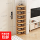 鞋架多層家用門(mén)口簡(jiǎn)易家用入戶(hù)轉角架出租屋租房好物鞋子收納架子 橡木色 10層【實(shí)木支腿+環(huán)保板材】