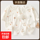 2件嬰兒連體衣純棉新生兒寶寶哈衣外出爬服春秋無(wú)骨打底內衣睡衣 兩件裝-(樹(shù)熊兔+叢林狐) 52cm