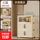 簡(jiǎn)易衣柜衣服置物柜家用多層移動(dòng)收納架客廳折疊儲物柜租房?jì)ξ锕?混色·3層【1透2實(shí)色】 48.5面寬