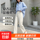 復古懷舊藍九分直筒牛仔褲女新款高腰小個(gè)子垂感煙管牛仔褲褲子 9895白色九分 常規 L