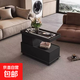 可移動(dòng)茶幾小戶(hù)型現代簡(jiǎn)約邊柜輕奢客廳意式極簡(jiǎn)智能沙發(fā)邊幾推車(chē) 高級黑【智能三色燈+無(wú)線(xiàn)充電】 400*600*900【送貨到家】