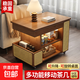 移動(dòng)茶幾可升降式小戶(hù)型沙發(fā)邊柜小推車(chē)巴士藤編邊幾 京東快遞 胡桃色