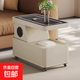 可移動(dòng)茶幾小戶(hù)型現代簡(jiǎn)約邊柜輕奢客廳意式極簡(jiǎn)智能沙發(fā)邊幾推車(chē) 米白色【三色燈+USB+無(wú)線(xiàn)充電+藍牙音響】 400*600*900【送貨到家】
