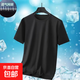 【拍2件發(fā)3件】透氣速干短袖T恤網(wǎng)眼涼感夏季寬松休閑運動(dòng)CJDP 【網(wǎng)眼】短袖-黑色 3XL