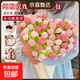 絲絨玫瑰花束毯子手工編織diy材料包毛線(xiàn)鉤織花朵毛毯鉤針禮物 【100cm】京選精梳棉材料包2