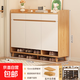 入戶(hù)實(shí)木鞋柜家用門(mén)口儲物柜新款2025室內走廊收納柜一體靠墻鞋架 【底部加格收納款】三門(mén)三抽嶼山雪松木100*32*100cm