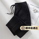 UNAE拉鏈口袋全棉運動(dòng)褲女加絨冬季2025新款秋冬直筒衛褲女加厚女褲子 加絨款（直筒款黑色） K203347-加絨XYL XL