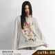 SAME FLOW【劉宇寧同款】 小丑花園水彩印花女裝上衣秋季寬松針織長袖T恤女 白色 S