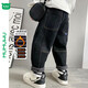 木木屋（mumuwu）男童牛仔褲秋冬款中大童炸街洋氣加絨褲子冬季兒童秋裝長(cháng)褲潮童裝