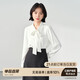 伯德小姐雪紡蝴蝶結襯衫女設計感職業(yè)正裝白色上衣面試套裝襯衣 CS14 長(cháng)裙套裝=白色長(cháng)袖雪紡+黑色長(cháng)裙 M -適合100-110斤可穿