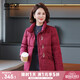 雪中飛羽絨服女25冬季短款寬松保暖外套媽媽裝90絨送長(cháng)輩棗紅色XL
