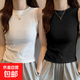 夏季高級感百搭打底衫坎肩馬甲潮流女生新款內搭外穿無(wú)袖背心上衣 K11-黑色+白色 XL 建議110-125斤