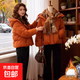 短款棉服女冬季新款韓版寬松時(shí)尚面包服顯瘦加厚保暖棉衣棉襖外套 橙色 (時(shí)尚百搭保暖） S 建議體重90-110斤