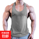GYMREVOLUTION男士純棉運動(dòng)工字背心寬肩健身訓練透氣吸汗坎肩T恤 灰色 M （125-145斤）