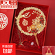 古風(fēng)團扇扇新娘結婚禮秀禾服扇子中式婚禮出嫁喜扇手捧花成品圓形 成品團扇一把【喜結連理+扇架+禮盒】 結婚必備高顏值新娘團扇
