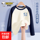 史努比（SNOOPY）男童t恤長(cháng)袖2025新款純棉插肩春秋款兒童打底衫中大童秋裝 L貓熊努比K藏青 160