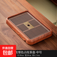 中式輕奢流水茶盤(pán)家用辦公室干泡臺簡(jiǎn)約塑料排儲雙用小型瀝水托盤(pán) 木紋底花梨色金福中號39x26