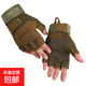 戶(hù)外戰術(shù)手套春秋全指男女款手套騎行運動(dòng)登山攀巖訓練耐磨防滑 黑鷹半指軍綠色 XL