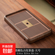 中式輕奢流水茶盤(pán)家用辦公室干泡臺簡(jiǎn)約塑料排儲雙用小型瀝水托盤(pán) 木紋底黑檀色金福大號46X29