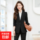 灰色西裝外套女春秋小個(gè)子職業(yè)正裝大學(xué)生面試工作服氣質(zhì)西服套裝 黑色（單件外套） 3XL (建議128-138斤左右)